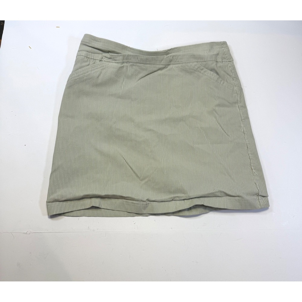 Mario Serrani Italy Sage Green White Pinstripe Skort Size Medium